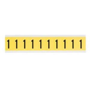 Repositionable Individual Number and Letter Labels - 1, Black on Yellow, 1", 10