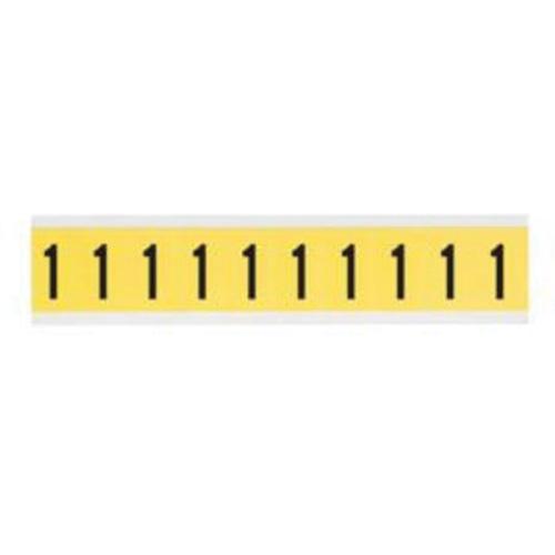 Repositionable Individual Number and Letter Labels - 1, Black on Yellow, 1", 10