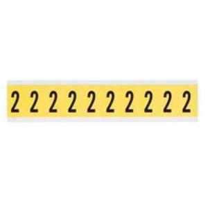 Repositionable Individual Number and Letter Labels - 2, Black on Yellow, 1", 10