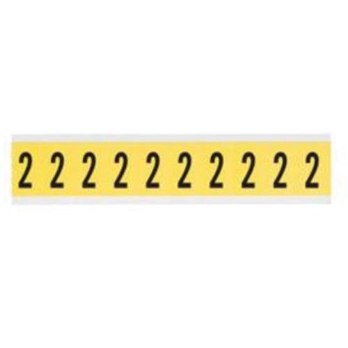 Repositionable Individual Number and Letter Labels - 2, Black on Yellow, 1", 10