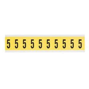 Repositionable Individual Number and Letter Labels - 5, Black on Yellow, 1", 10