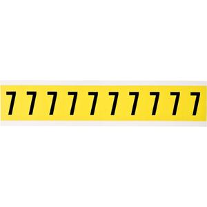 Repositionable Individual Number and Letter Label - 7, Black on Yellow, 1", 10