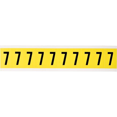 Repositionable Individual Number and Letter Label - 7, Black on Yellow, 1", 10