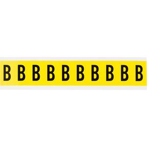 Repositionable Individual Number and Letter Labels - B, Black on Yellow, 1", 10