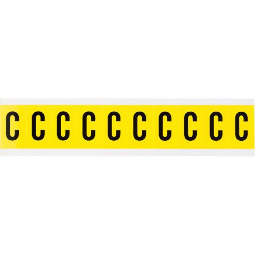 Repositionable Individual Number and Letter Labels - C, Black on Yellow, 1", 10