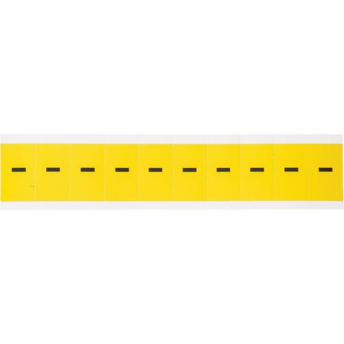 Repositionable Individual Number & Letter Labels - Dash (-), Black on Yellow, 1", 10