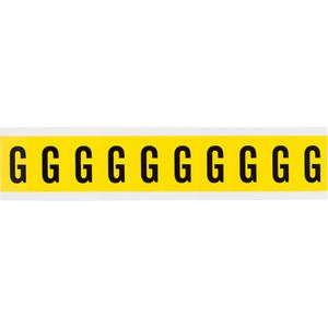 Repositionable Individual Number and Letter Labels - G, Black on Yellow, 1", 10