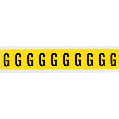 Repositionable Individual Number and Letter Labels - G, Black on Yellow, 1", 10
