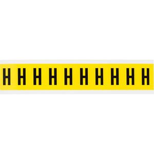 Repositionable Individual Number and Letter Labels - H, Black on Yellow, 1", 10