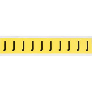 Repositionable Individual Number and Letter Labels - J, Black on Yellow, 1", 10