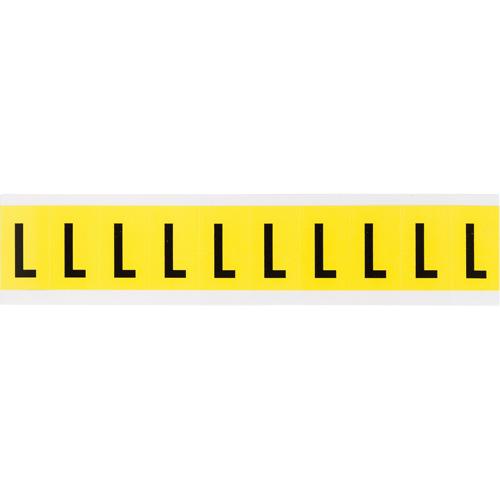 Repositionable Individual Number and Letter Labels - L, Black on Yellow, 1", 10