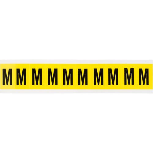 Repositionable Individual Number & Letter Labels - M, Black on Yellow, 1", 10