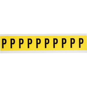 Repositionable Individual Number & Letter Labels - P, Black on Yellow, 1", 10