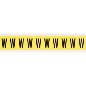 Repositionable Individual Number & Letter Labels - W, Black on Yellow, 1", 10