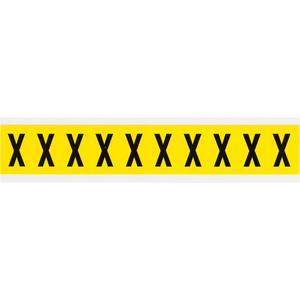 Repositionable Individual Number & Letter Labels - X, Black on Yellow, 1", 10