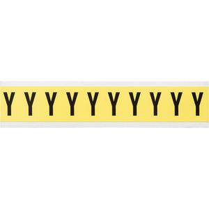 Repositionable Individual Number & Letter Labels - Y, Black on Yellow, 1", 10