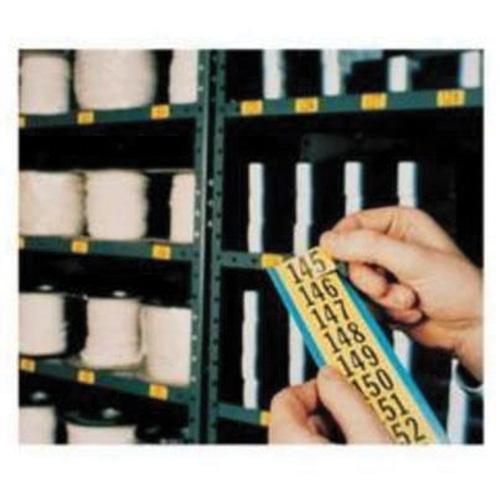 Repositionable Individual Number and Letter Label Set - 01 to 99, Black on Yellow, 1"