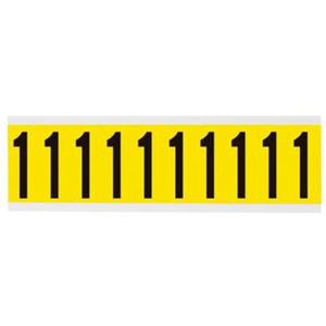 Repositionable Individual Number and Letter Labels - 1, Black on Yellow, 2", 10