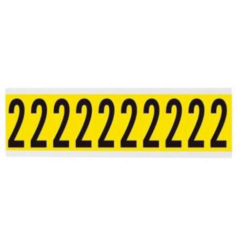 Repositionable Individual Number and Letter Labels - 2, Black on Yellow, 2", 10