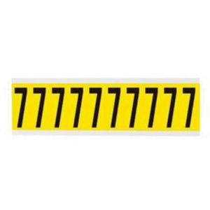 Repositionable Individual Number and Letter Label - 7, Black on Yellow, 2", 10