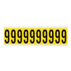 Repositionable Individual Number and Letter Labels - 9, Black on Yellow, 2", 10