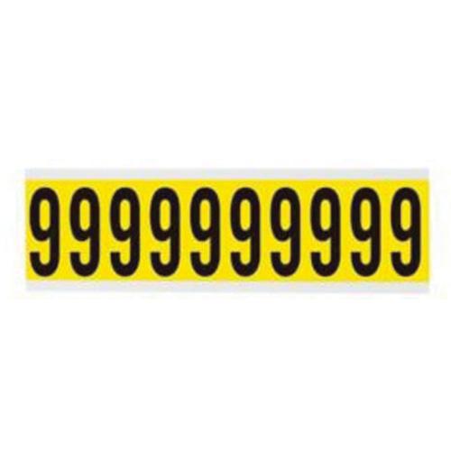 Repositionable Individual Number and Letter Labels - 9, Black on Yellow, 2", 10