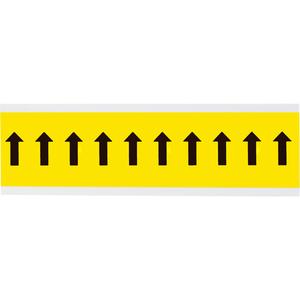 Repositionable Individual Number and Letter Labels - Arrow Symbol, Black on Yellow, 2", 10