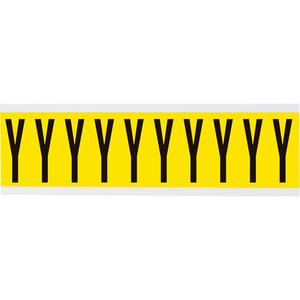 Repositionable Individual Number & Letter Labels - Y, Black on Yellow, 2", 10
