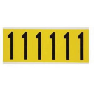 Repositionable Individual Number and Letter Labels - 1, Black on Yellow, 3", 6