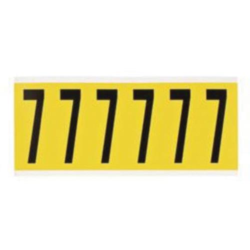Repositionable Individual Number and Letter Label - 7, Black on Yellow, 3", 6