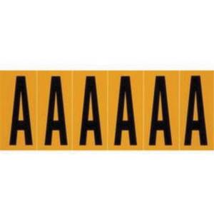 Repositionable Individual Number and Letter Labels - A, Black on Yellow, 3", 6