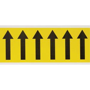 Repositionable Individual Number and Letter Labels - Arrow Symbol, Black on Yellow, 3", 6