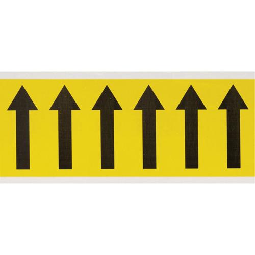 Repositionable Individual Number and Letter Labels - Arrow Symbol, Black on Yellow, 3", 6