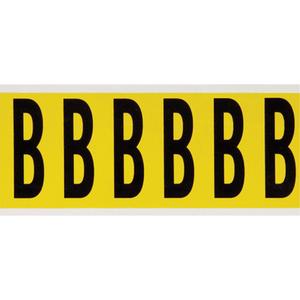 Repositionable Individual Number and Letter Labels - B, Black on Yellow, 3", 6