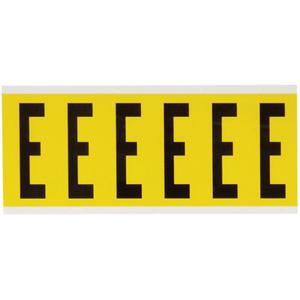 Repositionable Individual Number and Letter Labels - E, Black on Yellow, 3", 6