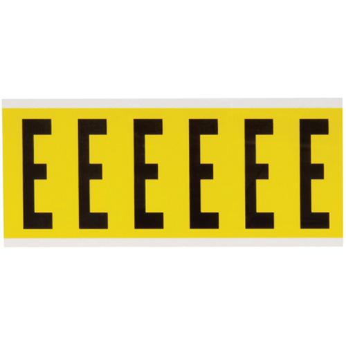 Repositionable Individual Number and Letter Labels - E, Black on Yellow, 3", 6
