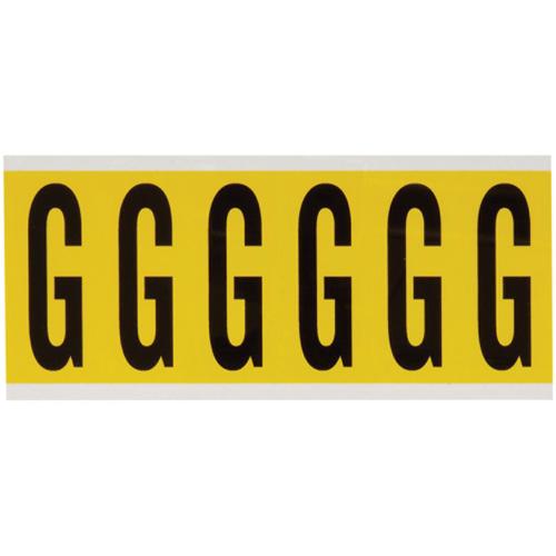 Repositionable Individual Number and Letter Labels - G, Black on Yellow, 3", 6