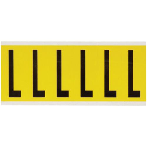 Repositionable Individual Number and Letter Labels - L, Black on Yellow, 3", 6