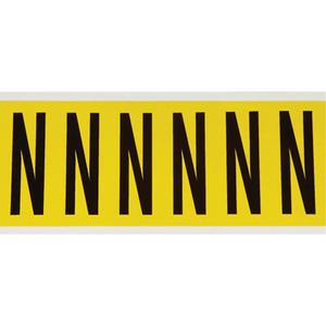 Repositionable Individual Number & Letter Labels - N, Black on Yellow, 3", 6