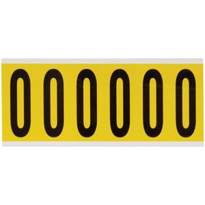 Repositionable Individual Number & Letter Labels - O, Black on Yellow, 3", 6