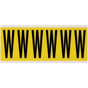 Repositionable Individual Number & Letter Labels - W, Black on Yellow, 3", 6
