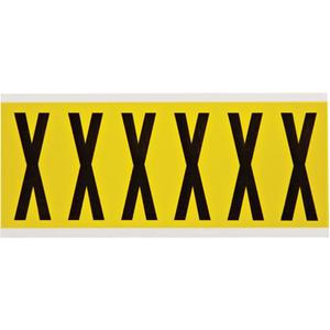 Repositionable Individual Number & Letter Labels - X, Black on Yellow, 3", 6