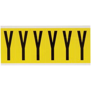 Repositionable Individual Number & Letter Labels - Y, Black on Yellow, 3", 6
