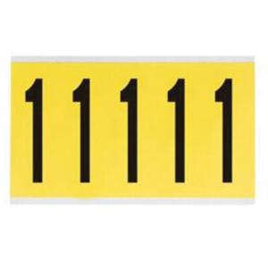 Repositionable Individual Number and Letter Labels - 1, Black on Yellow, 4", 5