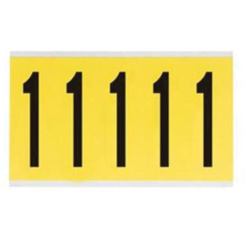 Repositionable Individual Number and Letter Labels - 1, Black on Yellow, 4", 5