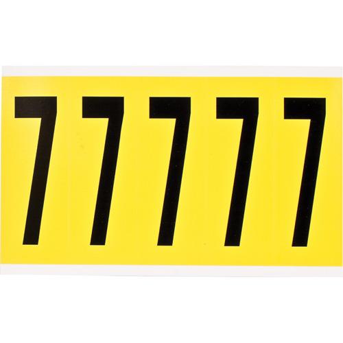 Repositionable Individual Number and Letter Label - 7, Black on Yellow, 4", 5