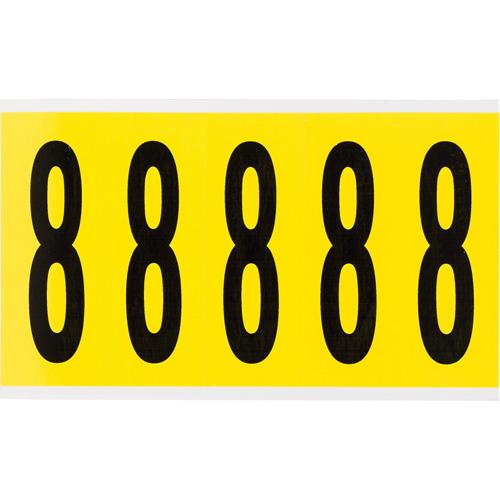Repositionable Individual Number and Letter Labels - 8, Black on Yellow, 4", 5