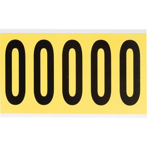 Repositionable Individual Number & Letter Labels - O, Black on Yellow, 4", 5