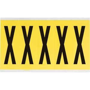 Repositionable Individual Number & Letter Labels - X, Black on Yellow, 4", 5