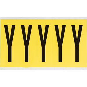 Repositionable Individual Number & Letter Labels - Y, Black on Yellow, 4", 5